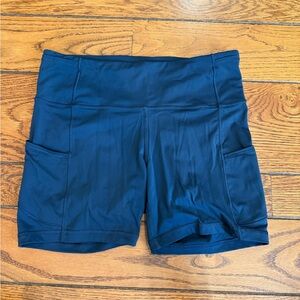 Lululemon Women's Navy Blue Shorts with Pockets